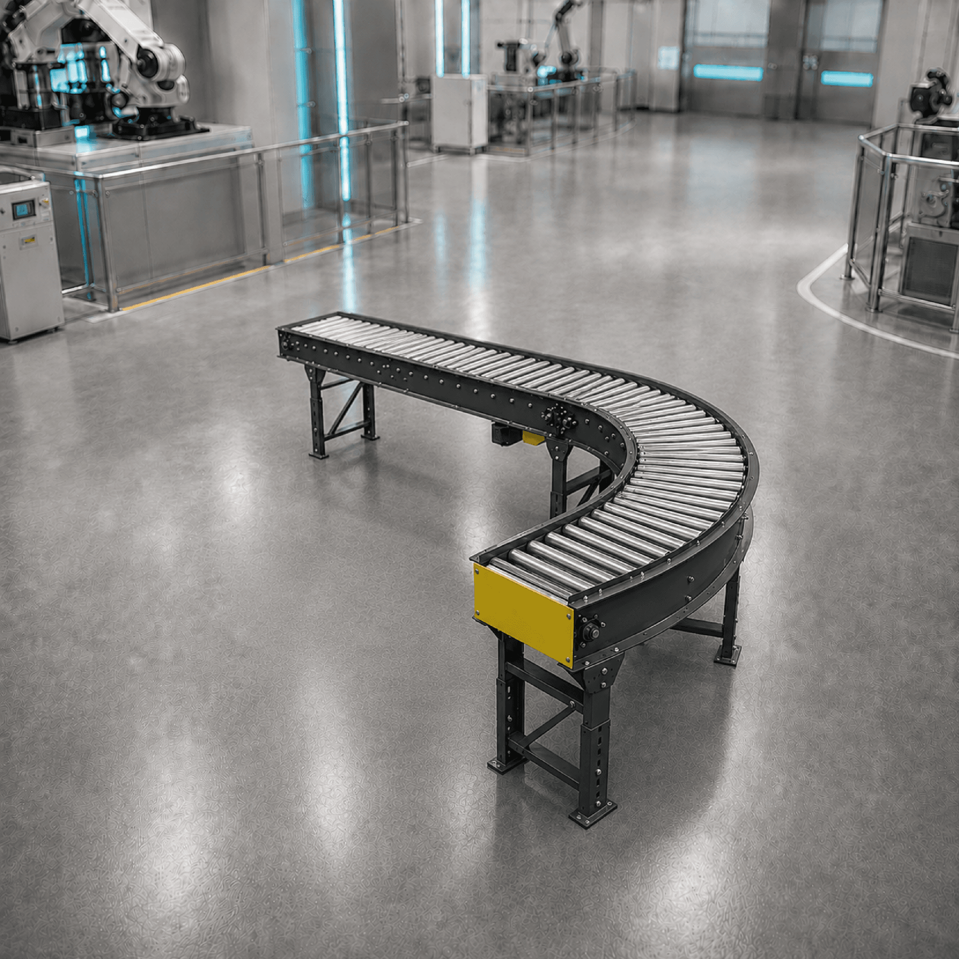 90 bend roller curve conveyor